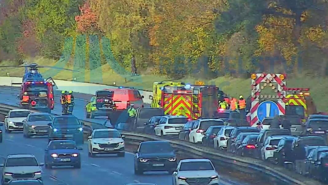 D1 strančice 1 Nehoda na dálnici D1 u Strančic. Zdroj: ŘSD