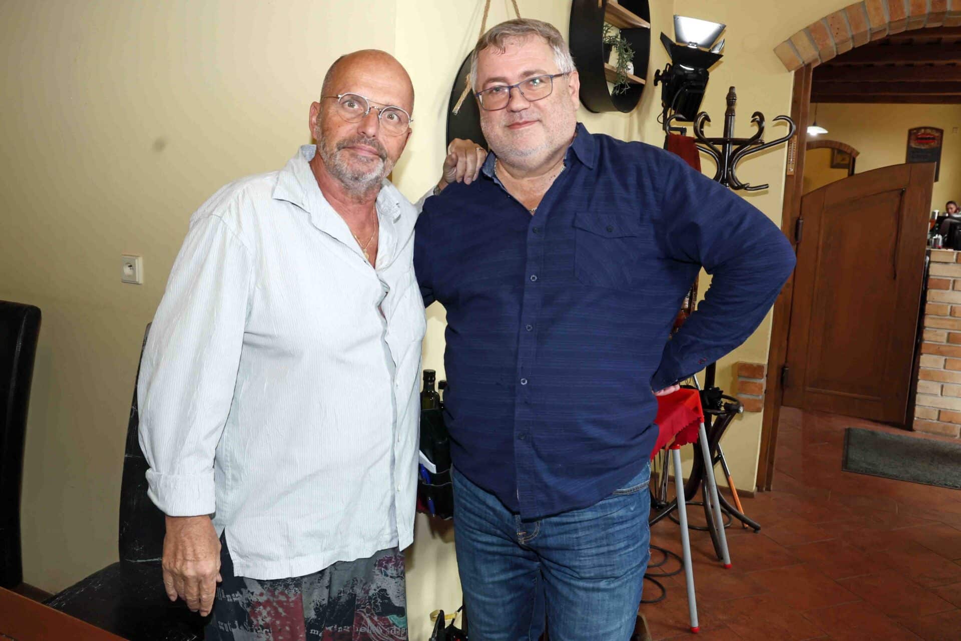 Zdeněk Pohlreich a provozní Ludvík Friebel. Foto: TV Prima