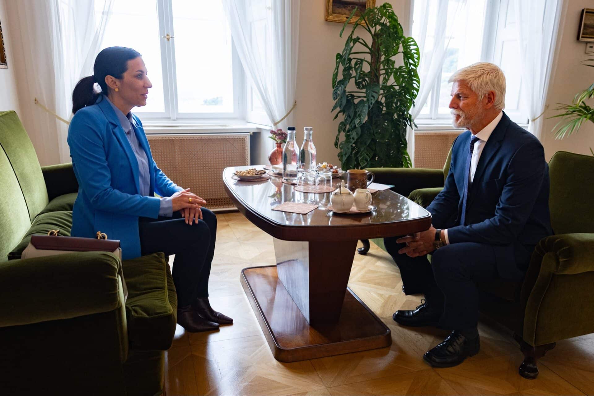 Prezident Petr Pavel dnes přijal také Markéru Pekarovou Adamovou. Foto: Prezidentská kancelář