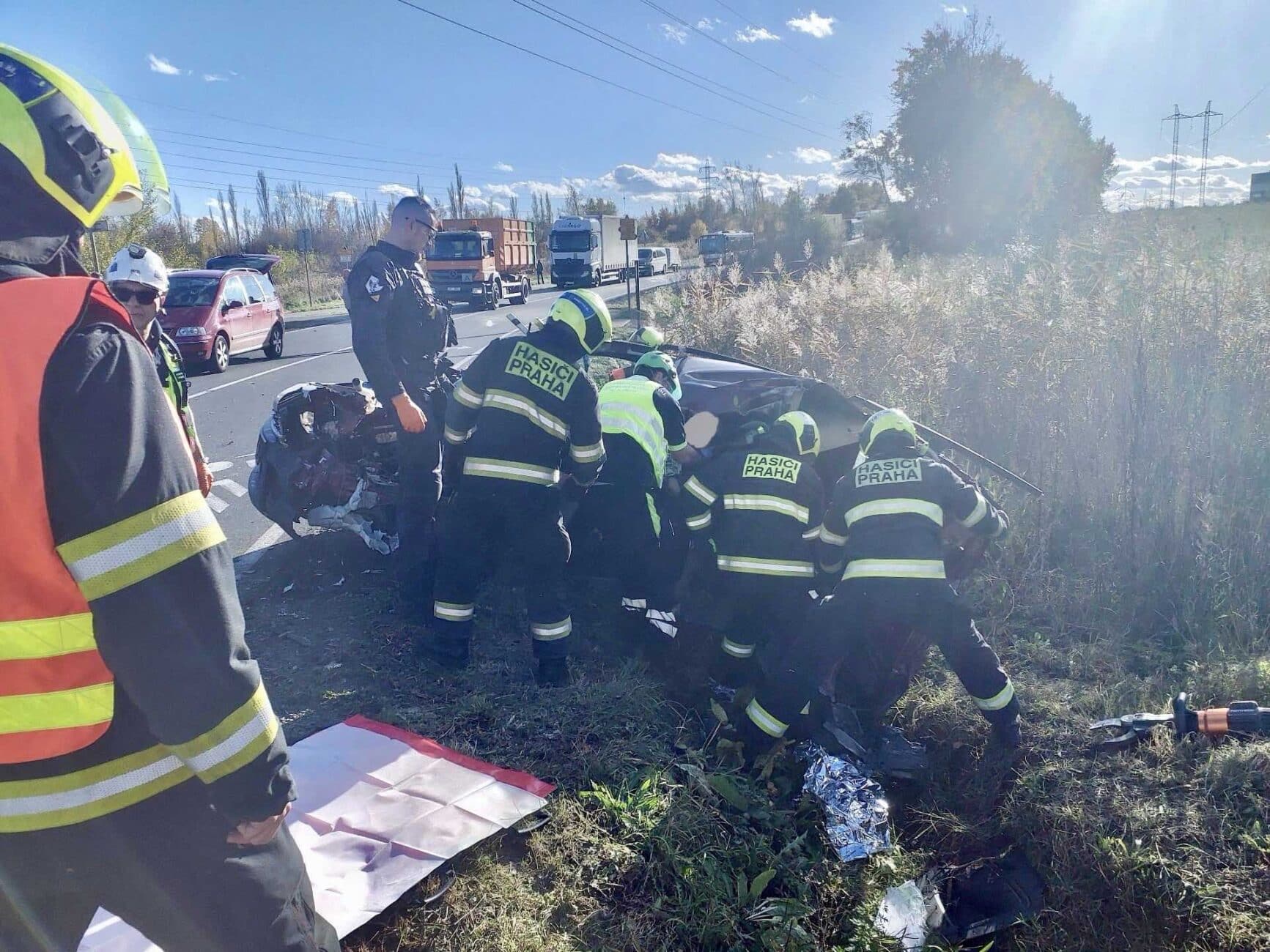 Nehoda v Běchovicích. Foto: HZS