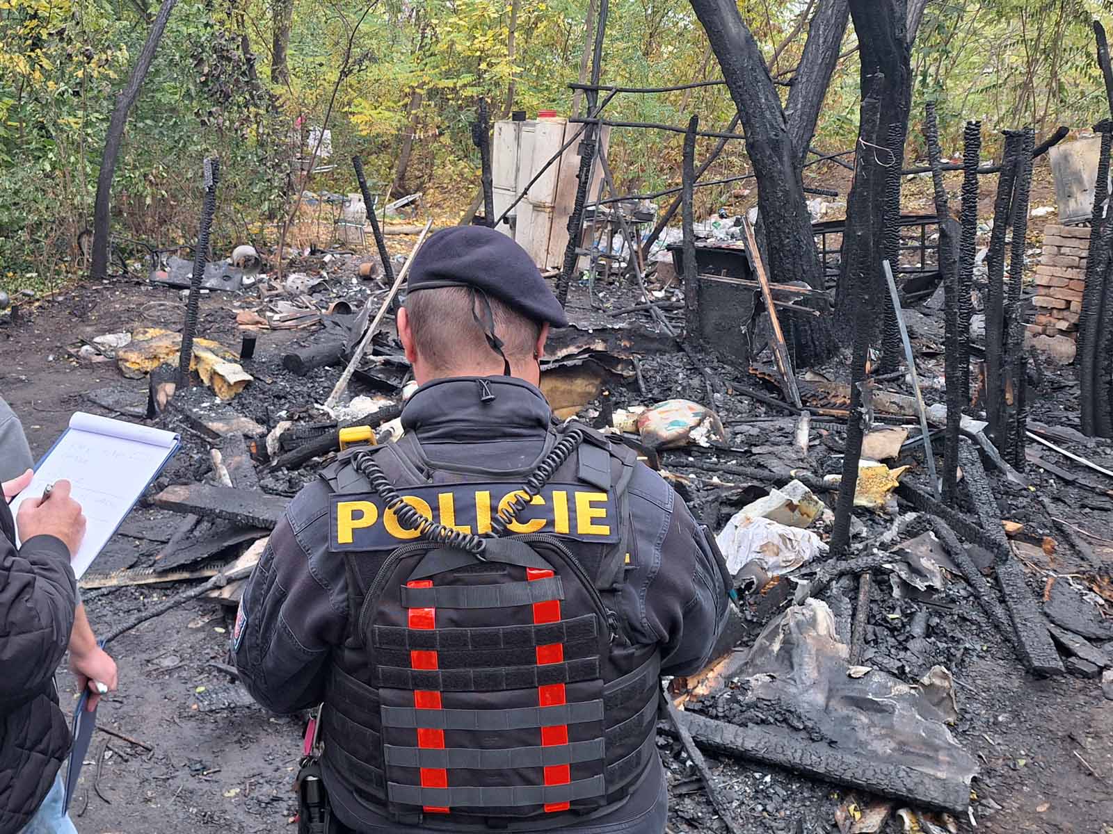 Požár přístřešku v Dornychu. Foto: PČR