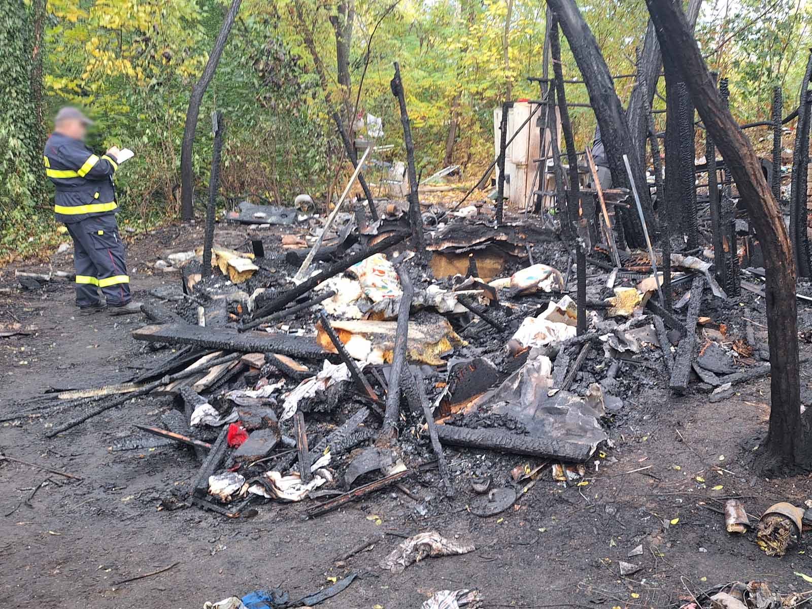 Požár přístřešku v Dornychu. Foto: PČR