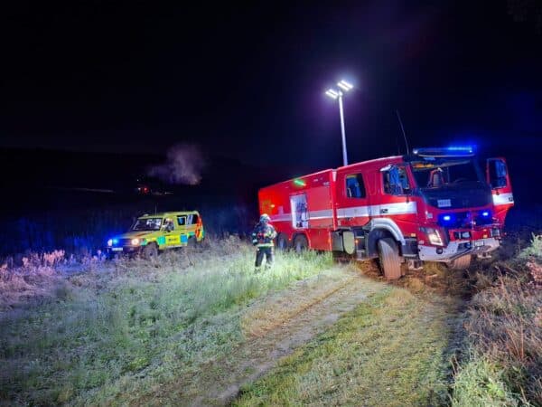 Požár vlaku u Nemotic na Vyškovsku. Foto: ZZS