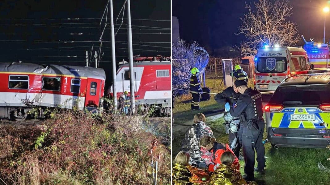 Nehoda vlaků u Pezinku. Foto: PSR