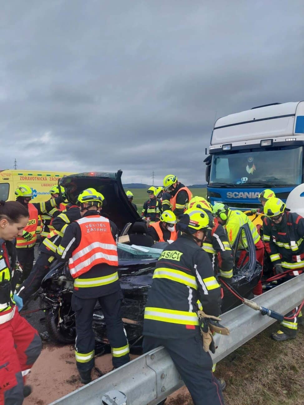 Tragická nehoda u Bílého Kostela. Foto: HZS