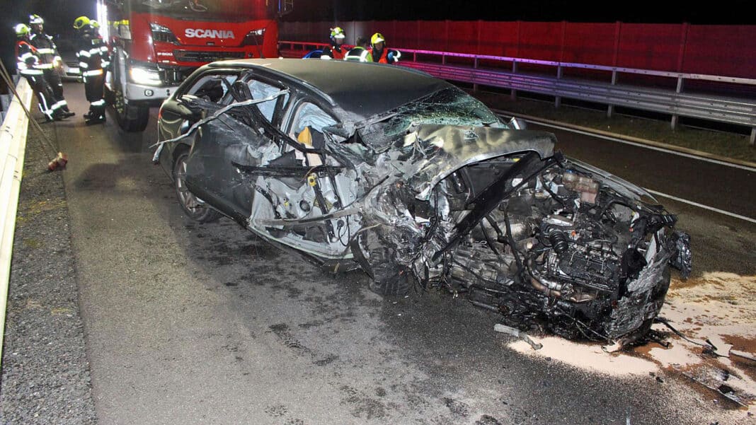 Nehoda na dálnici D35. Foto: PČR