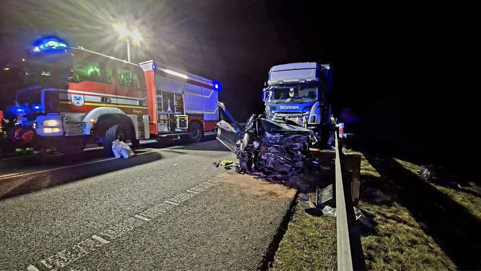 Tragická nehoda u Bílého Kostela. Foto: HZS