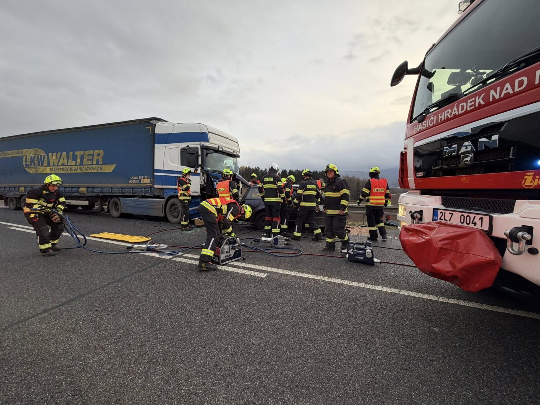 Tragická nehoda u Bílého Kostela. Foto: HZS