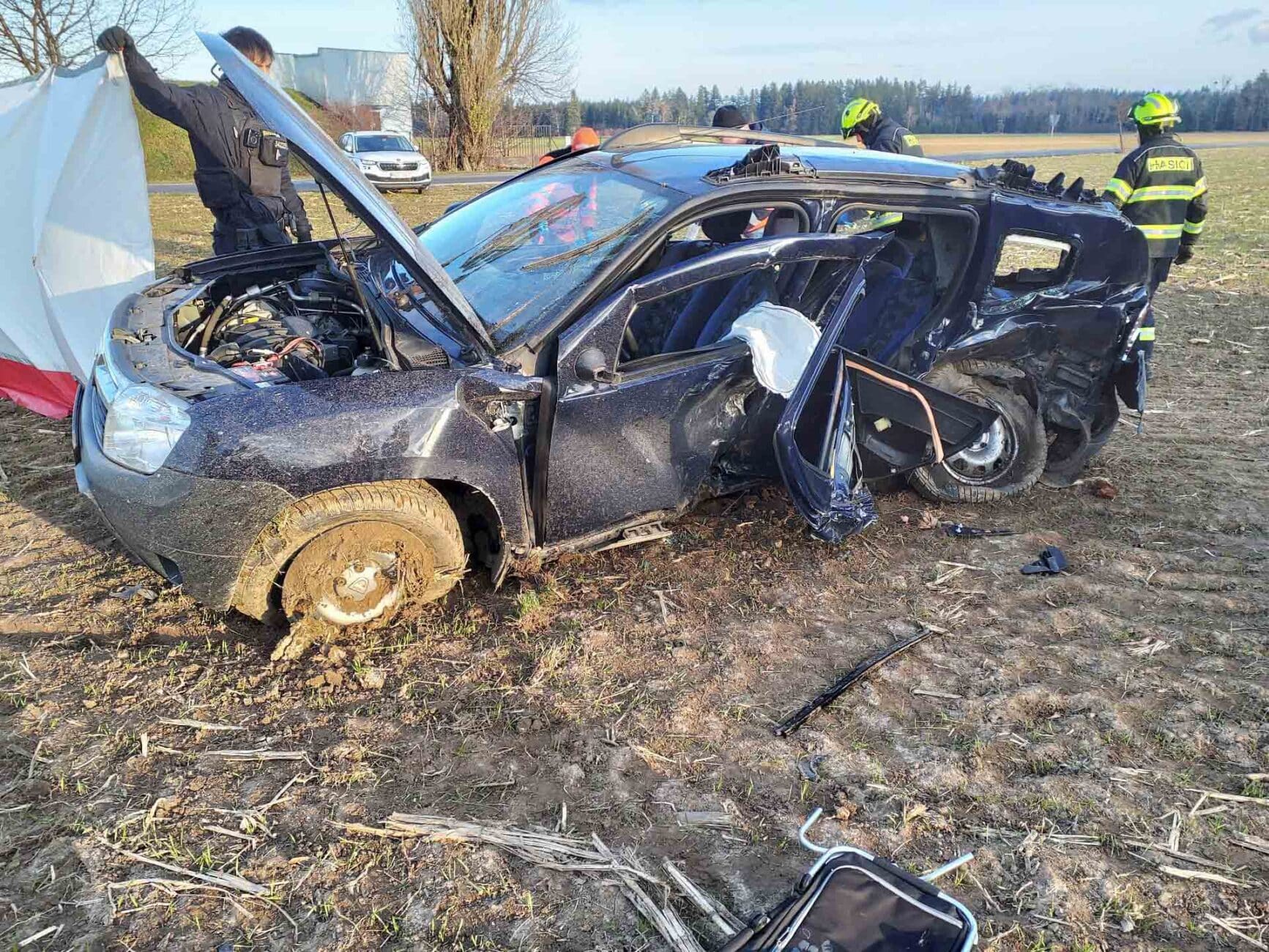 Tragická nehoda u Dolního Újezdu na Svitavsku. Foto: HZS