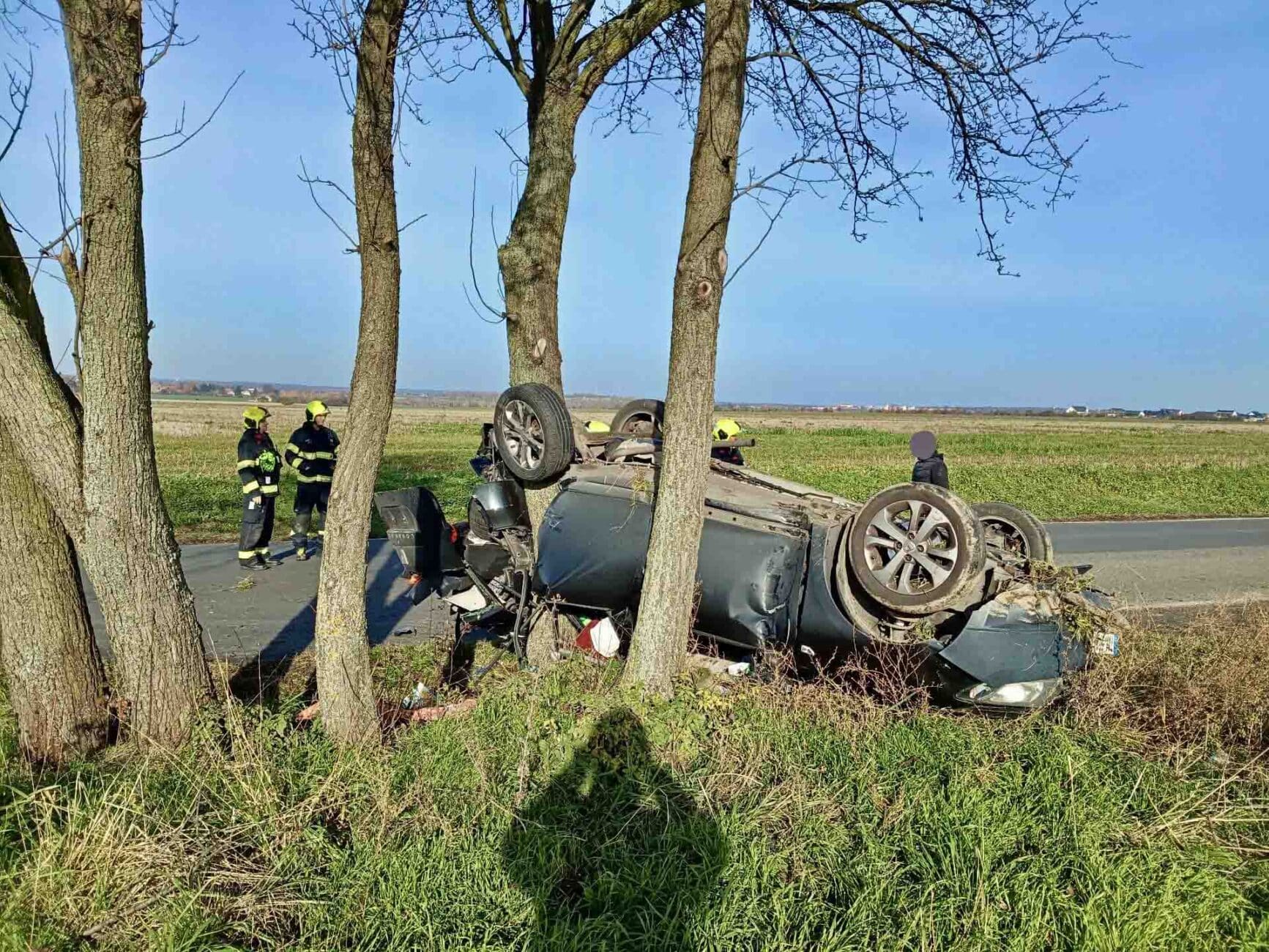 Nehoda u Uhříněvsi. Foto: HZS