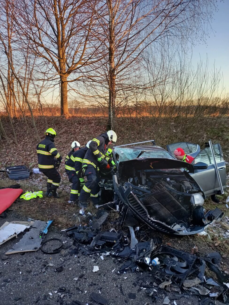 Vážná nehoda u Úlibic. Foto: HZS