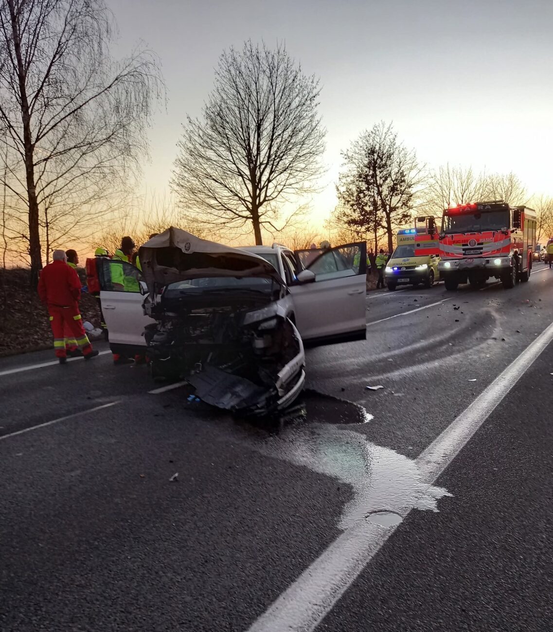 Vážná nehoda u Úlibic. Foto: HZS