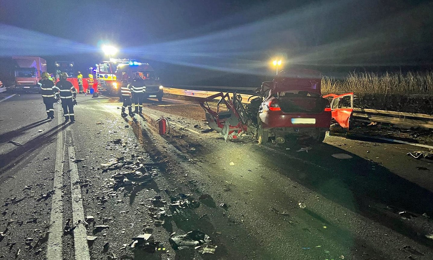 Tragická nehoda na dálnici D1 u Trenčína. Foto: PSR