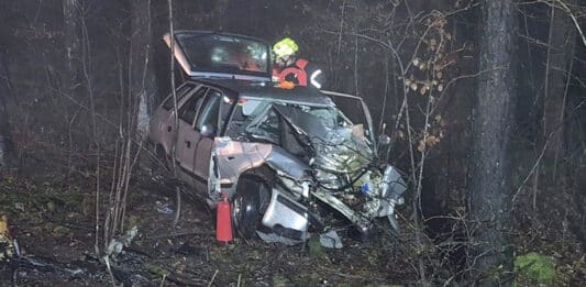 Tragická nehoda u obce Komňa. Foto: HZS