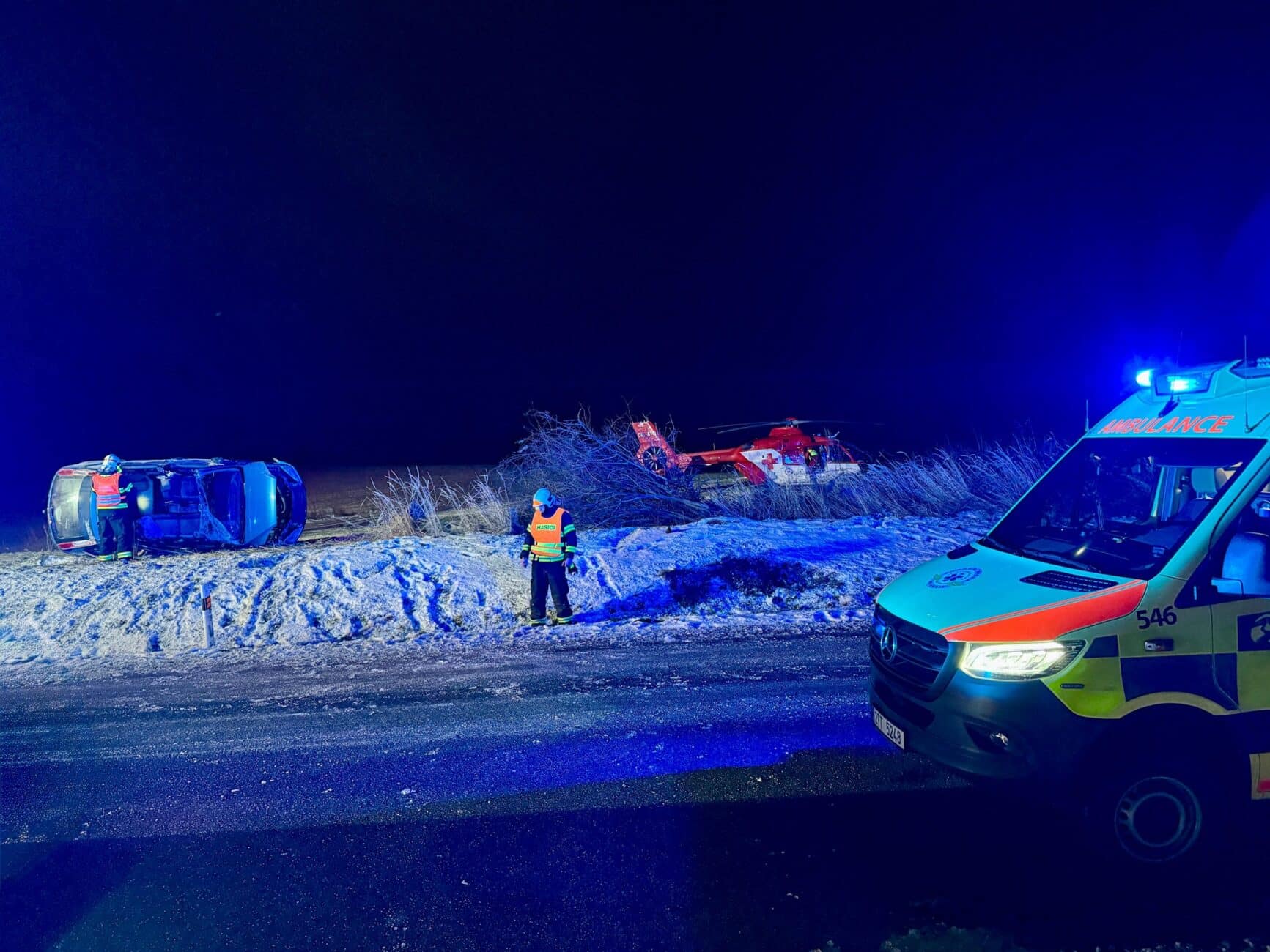 Nehoda u Bílova na Novojičínsku. Foto: HZS