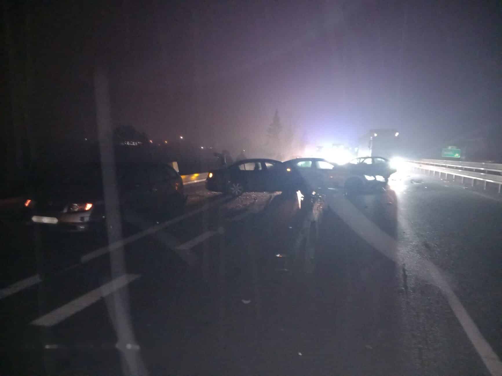 Nehoda na dálnici D1. Foto: HZS JMK