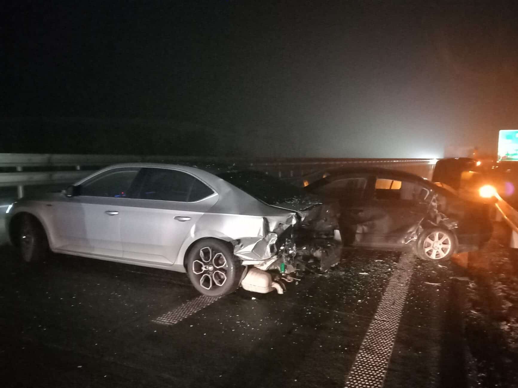 Nehoda na dálnici D1. Foto: HZS JMK