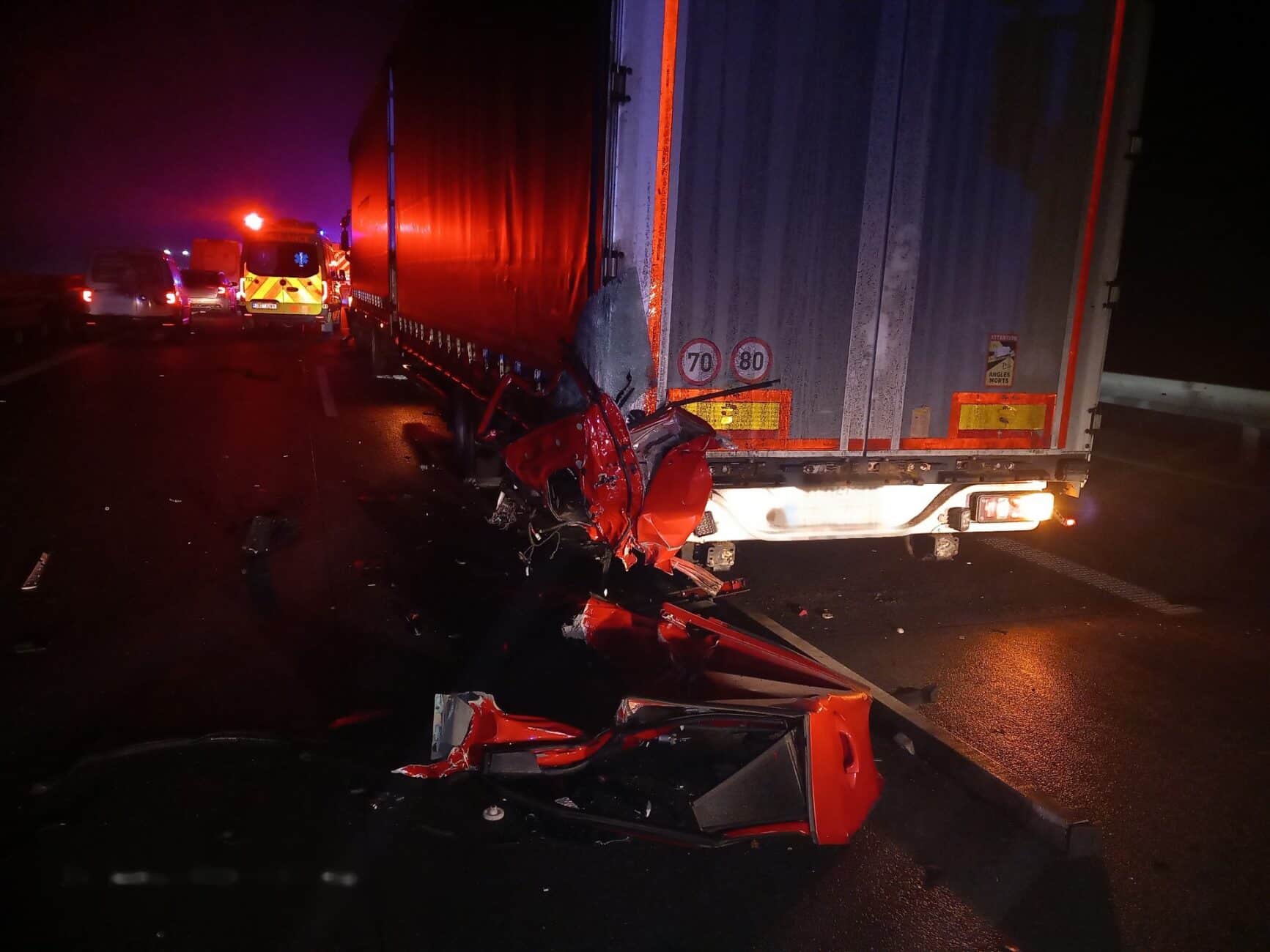 Nehoda na dálnici D2. Foto: HZS JMK