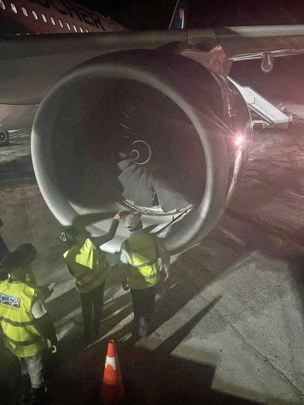 Letadlo s českými turisty na Kubě poškodila srážka s ptákem. Foto: FB/Yvette Michnová