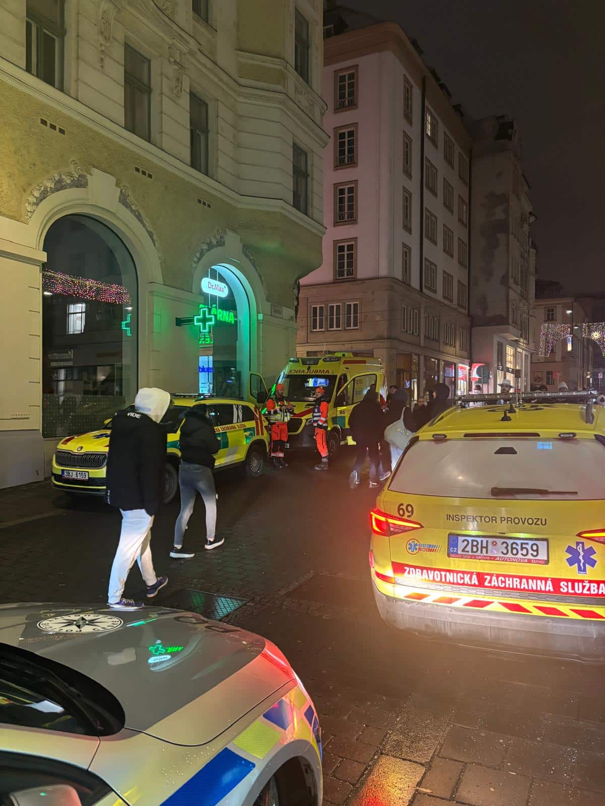 Záchranáři na silvestra v Brně. Foto: ZZS