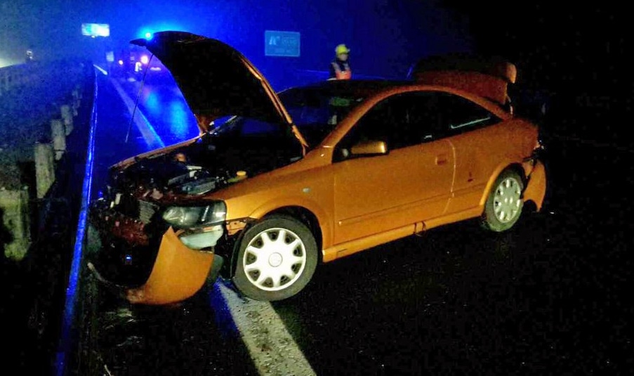 Jakub Zedníček narazil svým autem na D1 do svodidel. Foto: archiv