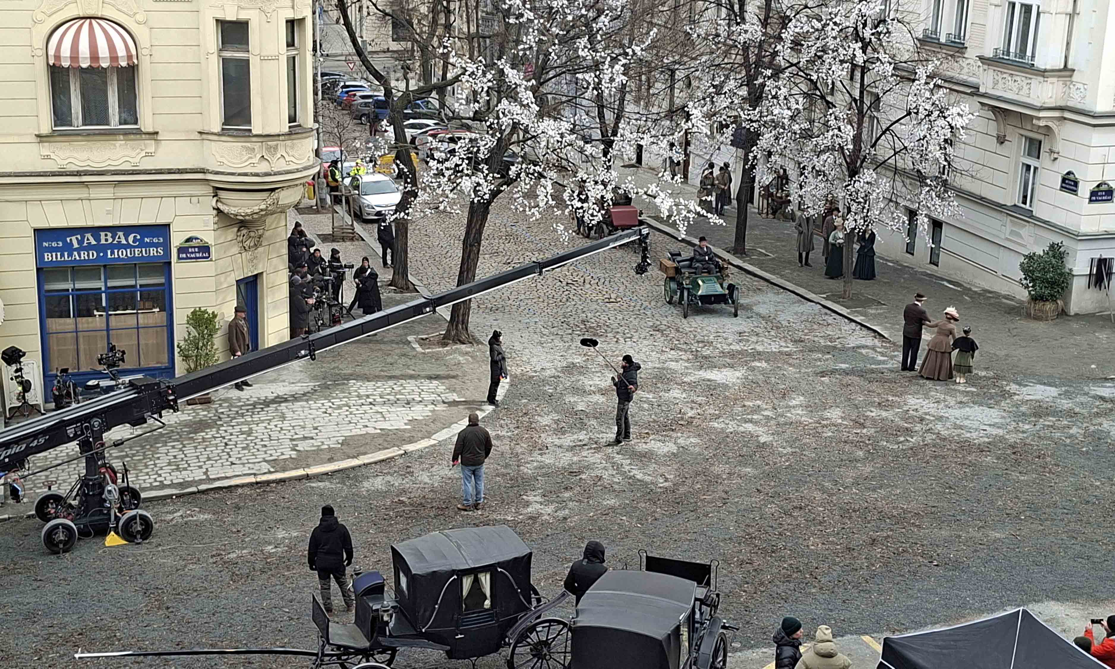 Netflix v Praze natáčí nový seriál Věk nevinnosti (The Age of Innocence). Foto: Markéta Remešová (se souhlasem)