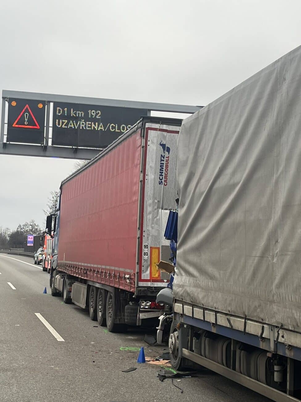 Tragická nehoda na dálnici D1 u Brna. Foto: Policie ČR