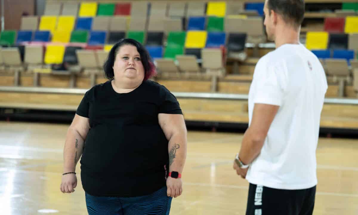 Helena Dvořáková na začátku hubnutí v pořadu Extrémní proměny. Foto: TV Nova