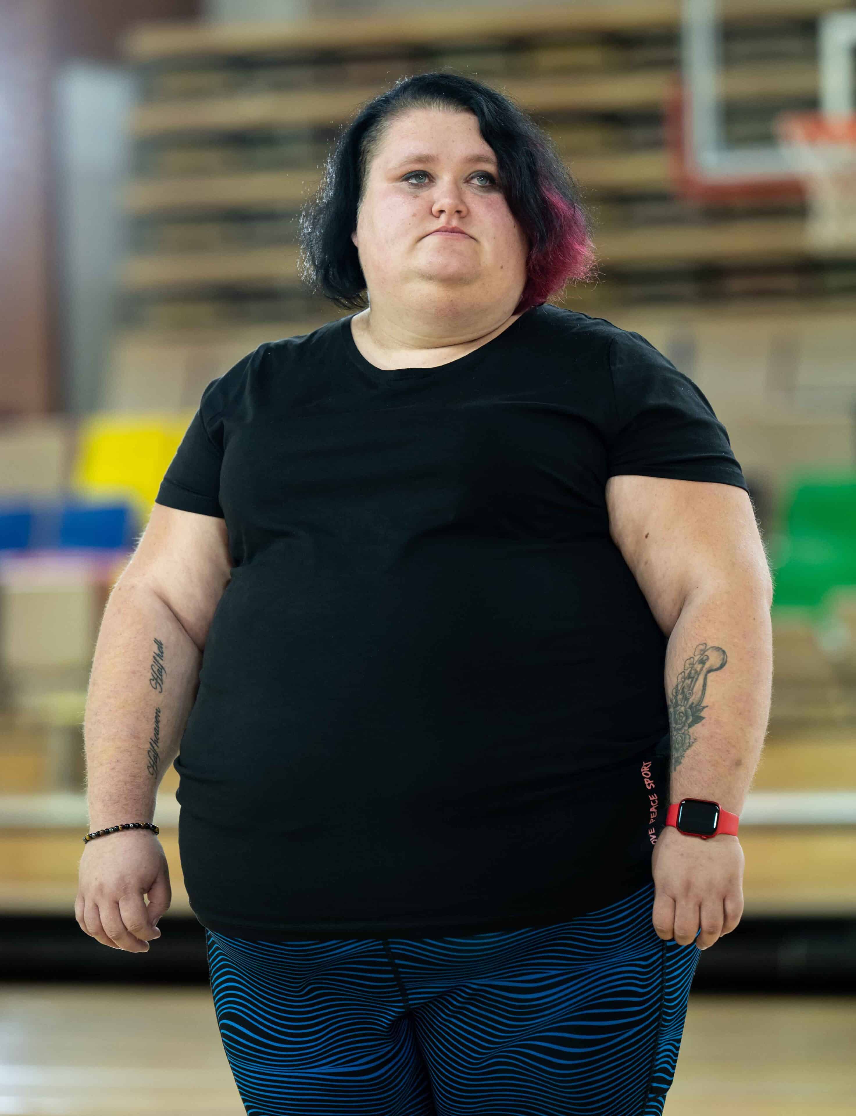 Helena Dvořáková na začátku hubnutí v pořadu Extrémní proměny. Foto: TV Nova