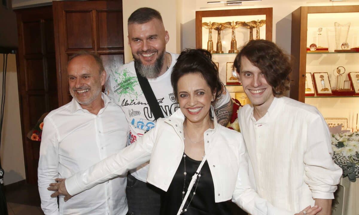 Lucie Bílá, její bratr Karel Zaňák, manžel Radek Filipi a syn Filip Kratochvíl. Foto: Nextfoto