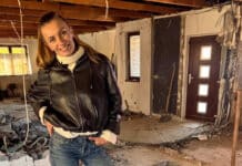 Alice Bendová dnes navštívila vybouraný interiér domu. Foto: Alice Bendová