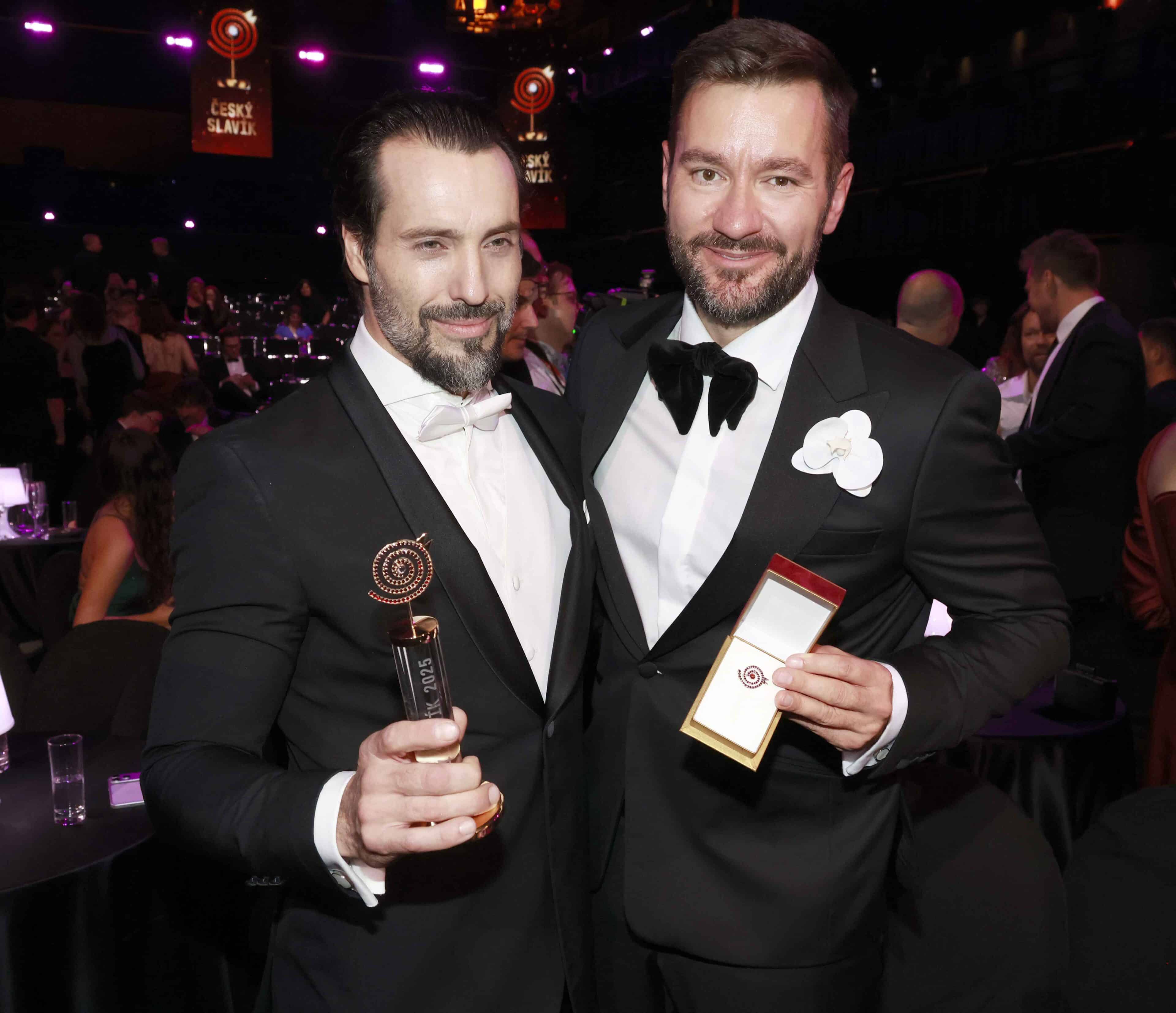 Marek Ztracený a Václav Noid Bárta na předávání hudebních cen. Foto: Nextfoto