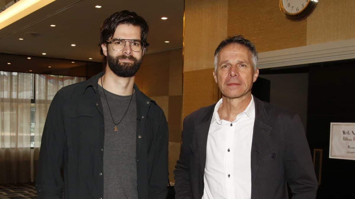 Janek Ledecký a jeho syn Jonáš. Foto: Nextfoto