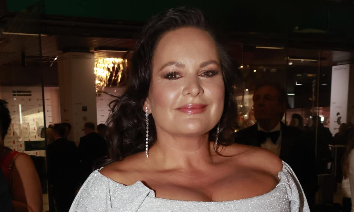 Herečka Jitka Čvančarová a její letošní róba v Karlových Varech. Foto: Nextfoto