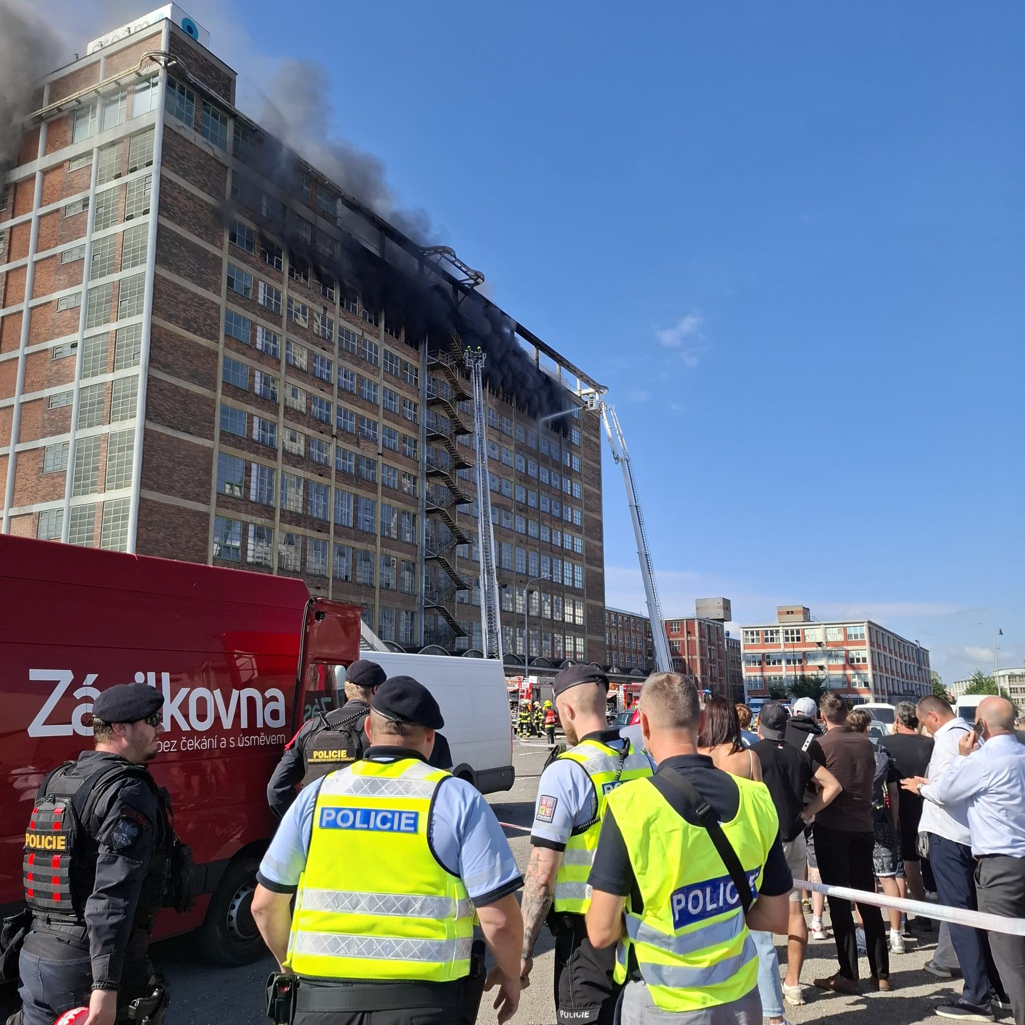 Požár budovy ve Zlíně. Foto: Policie ČR