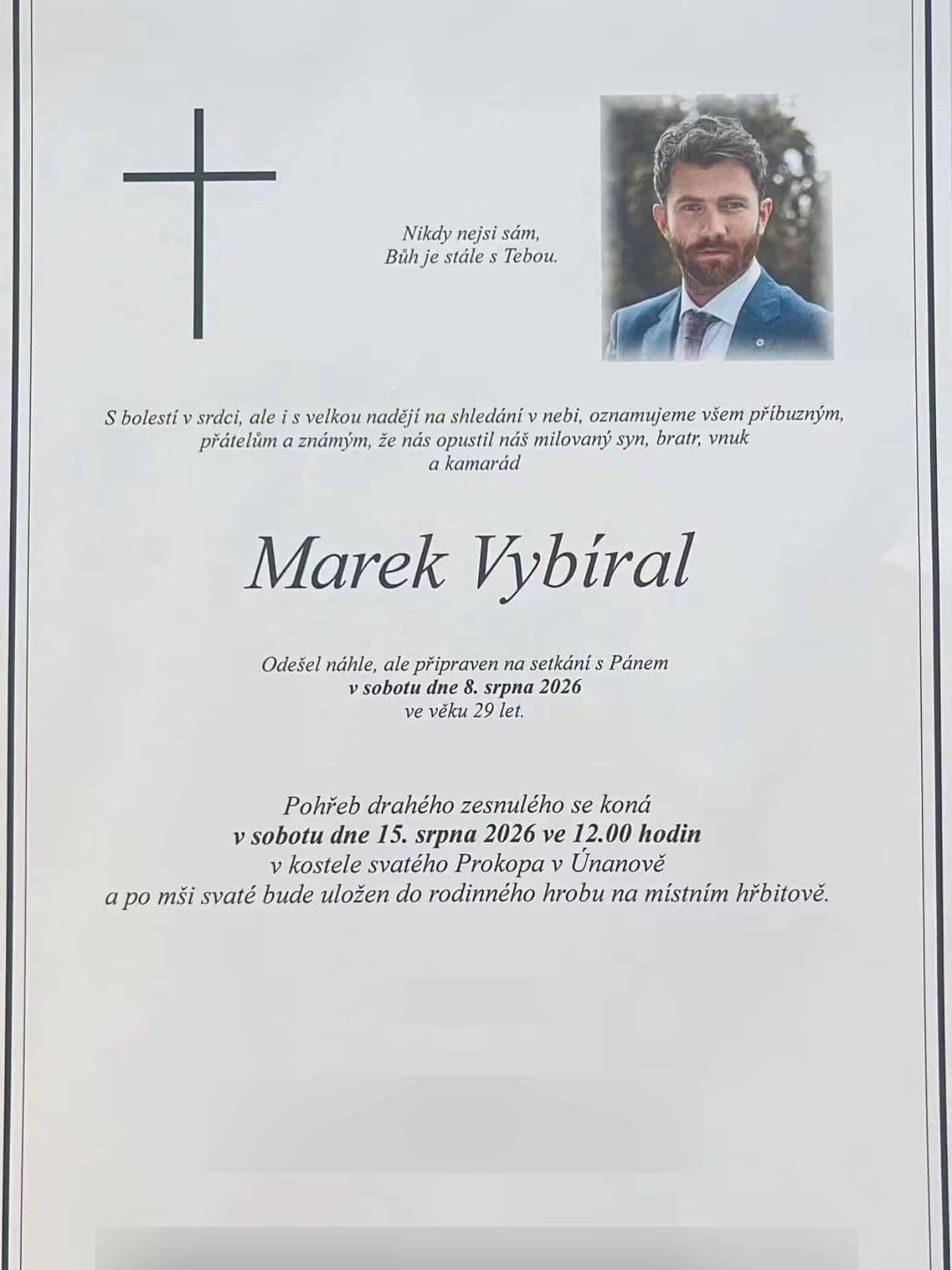 Zemřel finalista soutěže Muž roku Marek Vybíral. Foto: Muž roku